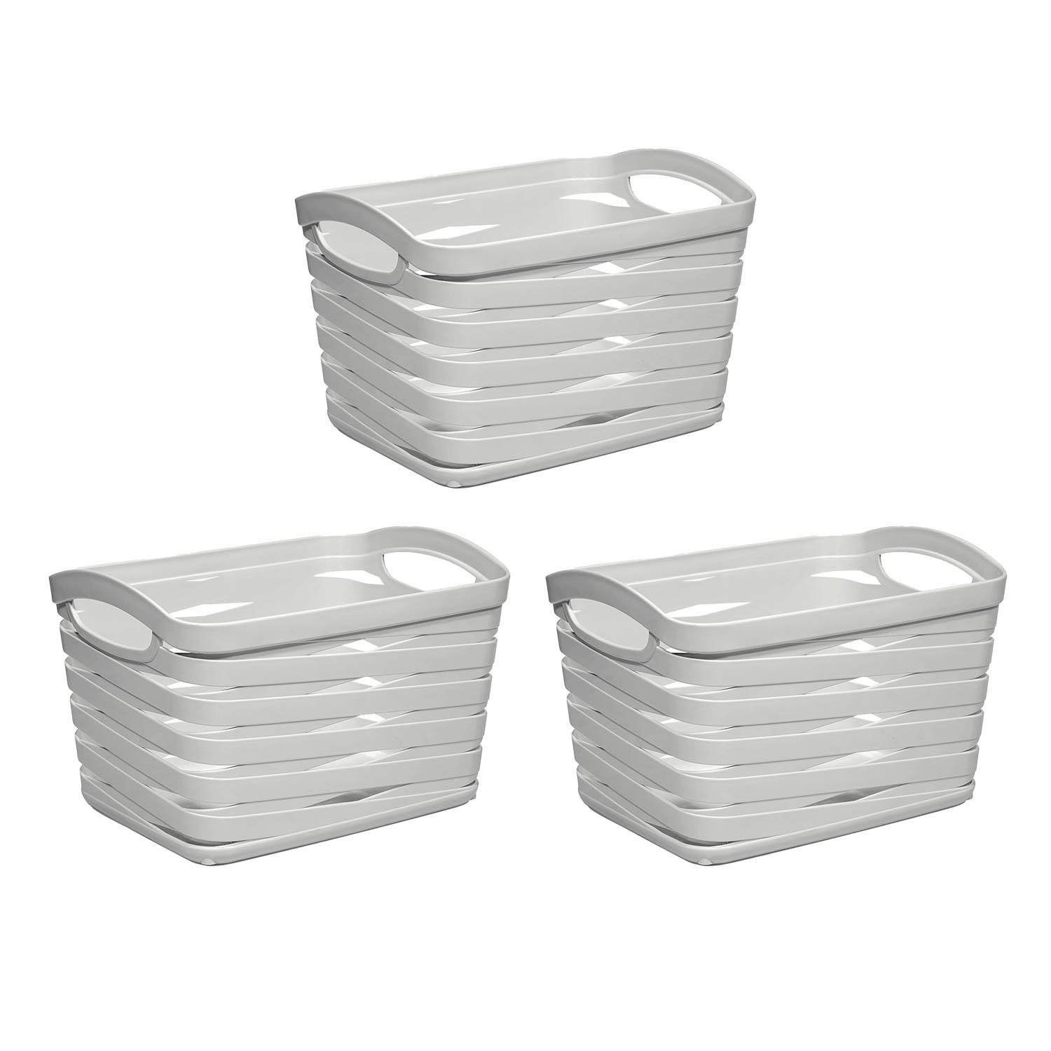 Kit 3 Cestas Medianas Rectangulares 1,5 Litros 7house Ordenación Baño 1